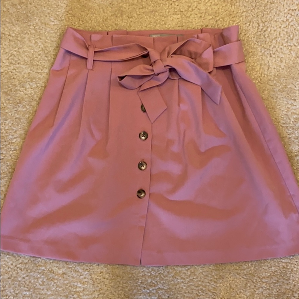 Mauve pink button up skirt